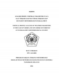 Image of ANALISIS PROFIL VERTIKAL PARAMETER CUACA SAAT TERJADI ASAP DAN TIDAK TERJADI ASAP DI STASIUN METEOROLOGI PANGKALANBUN