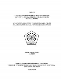 Image of ANALISIS INDEKS STABILITAS ATMOSFER DALAM KAITANNYA DENGAN KEJADIAN HUJAN DI KOTA PANGKALPINANG
