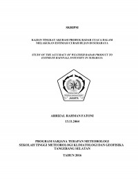Image of Kajian Tingkat Akurasi Produk Radar Cuaca Dalam Melakukan Estimasi Curah Hujan Di Surabaya