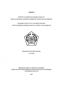 Image of PENENTUAN POSISI MATAHARI DAN BULAN
DENGAN METODE ALGORITMA BERBASIS VSOP87D DAN ELP2000-82B