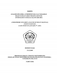 Image of Analisis Dinamika Atmosfer Pada Saat Kejadian Hujan Sangat Lebat Di Kota Kupang (Studi Kasus Tanggal 02 Januari 2015)