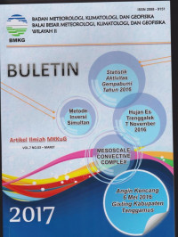 Image of BULETIN BMKG WILAYAH II VOL.7 N.3-MARET 2017