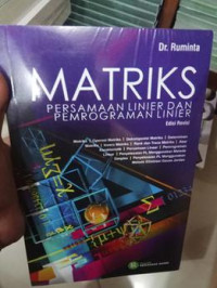 Image of Matriks Persamaan Linier dan Pemrograman Linier Edisi Revisi