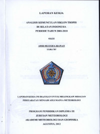 Image of ANALISIS KEMUNCULAN SIKLON TROPIS DI SELATAN INDONESIA  PERIODE TAHUN 2001-2010