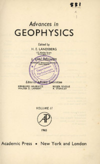 Image of Advances in Geophysics volume 8