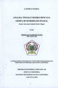 Image of Analisa Tingkat Resiko Bencana Gempa Bumi Berbasis Spasial