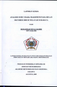 Image of Analisis Suhu Udara Maksimum pada Bulan Oktober 2008 di Wilayah Surabaya
