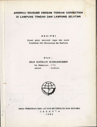 Image of Anomali Bouguer dengan Terrain correction di Lampung Tengah dan Lampung Selatan