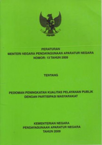 Image of PEDOMAN PENINGKATAN KUALITAS PELAYANAN PUBLIK DENGAN PARTISIPASI MASYARAKAT
