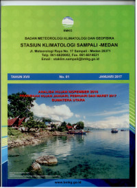 Image of ANALISA HUJAN NOPEMBER 2016 PERKIRAAN HUJAN JANUARI,FEBRUARI DAN MARET 2017 SUMATERA UTARA