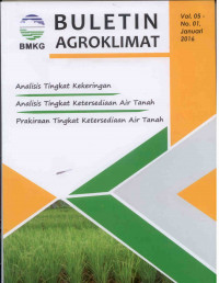 Image of Buletin Agroklimat: analisis Tingkat Kekeringan, Prakiraan Tingkat Ketersediaan Air Tanah, Analisis Tingkat Ketersediaan Air Tanah Vol. 05 No.01-januari 2016