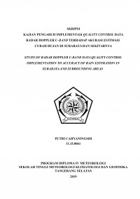 Image of Kajian Pengaruh Implementasi Quality Control Data Radar Doppler C-Band Terhadap Akurasi Estimasi Curah Hujan di Surabaya dan Sekitarnya