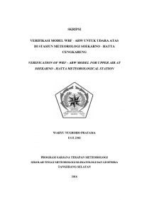 Image of VERIFIKASI MODEL WRF - ARW UNTUK UDARA ATAS DI STASIUN METEOROLOGI SOEKARNO - HATTA CENGKARENG