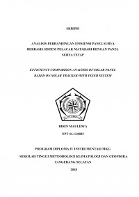 Image of ANALISIS PERBANDINGAN EFISIENSI PANEL SURYA BERBASIS SISTEM PELACAK MATAHARI DENGAN PANEL SURYA TETAP