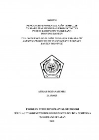Image of Pengaruh Fenomena El Nino Terhadap Variabilitas Musim Dan Produktivitas Padi Di DAS Cisadane Tangerang