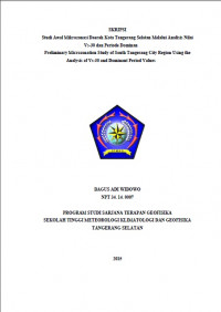 Image of Studi Awal Mikrozonasi Daerah Kota Tangerang Selatan Melalui Analisis Nilai
Vs-30 dan Periode Dominan
Preliminary Microzonation Study of South Tangerang City Region Using the
Analysis of Vs-30 and Dominant Period Values