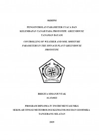 Image of PENGONTROLAN PARAMETER CUACA DAN KELEMBAPAN TANAH PADA PROTOTIPE  GREENHOUSE TANAMAN BAYAM