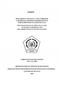 Image of Pengaruh El Nino Dan La Nina Terhadap Variabilitas Musim Dan Produktivitas Padi Di Provinsi Sulawesi Selatan