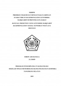 Image of Prediksi Curah Hujan Menggunakan Jaringan Syaraf Tiruan Backpropagation Levenberg-Marquardt di Provinsi Jawa Barat