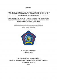 Image of Verifikasi Implementasi Quality Control Radar Cuaca C-band Terhadap Kualitas Estimasi Curah Hujan di Wilayah Provinsi Lampung