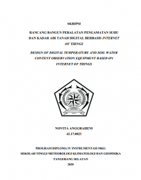 Image of Rancang Bangun Peralatan Pengamatan Suhu dan Kadar Air Tanah Digital Berbasis Internet of Things