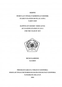 Image of PEMETAAN TINGKAT KEBISINGAN SEISMIK STASIUN INATEWS DI PULAU JAWA
