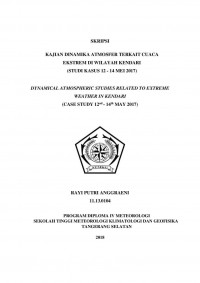 Image of KAJIAN DINAMIKA ATMOSFER TERKAIT CUACA EKSTREM DI WILAYAH KENDARI (STUDI KASUS 12 - 14 MEI 2017)