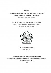 Image of KAJIAN PENGARUH AKTIVITAS COLD SURGE TERHADAP BEBERAPA PARAMETER CUACA DI NATUNA, PONTIANAK, DAN JAKARTA