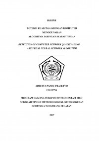 Image of DETEKSI KUALITAS JARINGAN KOMPUTER MENGGUNAKAN ALGORITMA JARINGAN SYARAF TIRUAN