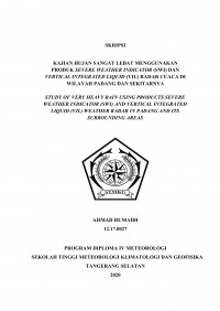 Image of Kajian Hujan Sangat Lebat Menggunakan Produk Severe Weather Indicator (SWI) dan Vertical Integrated Liquid (VIL) Radar Cuaca di Wilayah Padang dan Sekitarnya