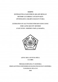Image of ESTIMASI WILAYAH INTRUSI AIR ASIN DENGAN METODE GAYABERAT ANTAR WAKTU (STUDI KASUS: JAKARTA BAGIAN UTARA)