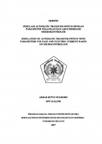 Image of SIMULASI AUTOMATIC TRANSFER SWITCH DENGAN PARAMETER TEGANGAN DAN ARUS BERBASIS MIKROKONTROLER