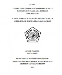 Image of PREDIKSI EMISI KARBON (C) BERDASARKAN BUILD UP INDEX (BUI) DAN FRAKSI AREA TERBAKAR 
DI PROVINSI RIAU