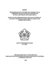 Image of Pengaruh Quality Control Data Radar Cuaca Terhadap Akurasi Estimasi Curah Hujan di Wilayah Padang dan Sekitarnya