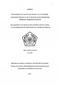 Image of Pengembangan Rancang Bangun Alat Seismik Refraksi Menggunakan Sensor Akselerometer Berbasis Mikrokontroler
