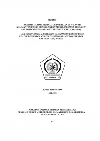 Image of ANALISIS VARIASI DIURNAL CURAH HUJAN DI WILAYAH KALIMANTAN UTARA MENGGUNAKAN MODEL WEATHER RESEARCH AND FORECASTING–ADVANCED RESEARCH WRF (WRF–ARW)