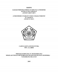 Image of KARAKTERISTIK INDEKS STABILITAS ATMOSFER DI WILAYAH TARAKAN(STUDI TAHUN 2017)
