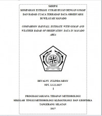 Image of KOMPARASI ESTIMASI CURAH HUJAN DENGAN GSMAP DAN RADAR CUACA TERHADAP DATA OBSERVASI DI WILAYAH MANADO