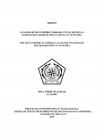Image of ANALISIS RUMUS EMPIRIS TERBAIK UNTUK MENDUGA RADIASI MATAHARI DI WILAYAH PULAU SUMATRA