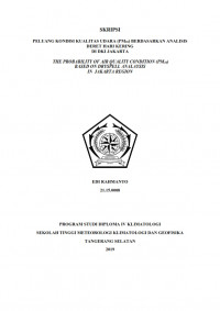 Image of PELUANG KONDISI KUALITAS UDARA (PM10) BERDASARKAN ANALISIS DERET HARI KERING 
DI DKI JAKARTA