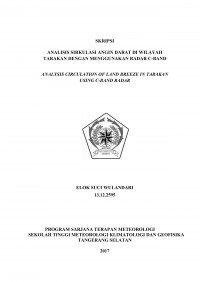 Image of ANALISIS SIRKULASI ANGIN DARAT DI WILAYAH TARAKAN DENGAN MENGGUNAKAN RADAR C-BAND