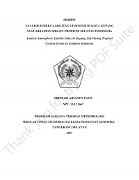 Image of ANALISIS INDEKS LABILITAS ATMOSFER DI KOTA KUPANG SAAT KEJADIAN SIKLON TROPIS DI SELATAN INDONESIA