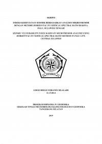 Image of Indeks Kerentanan Seismik berdasarkan Analisis Mikrotremor dengan Metode Horizontal to Vertical Spectral Ratio di Kota Palu, Sulawesi Tengah