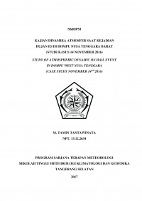 Image of KAJIAN DINAMIKA ATMOSFER SAAT KEJADIAN HUJAN ES DI DOMPU NUSA TENGGARA BARAT ( STUDI KASUS 14 NOVEMBER 2016 )