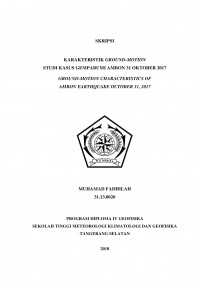 Image of KARAKTERISTIK GROUND-MOTION STUDI KASUS GEMPABUMI AMBON 31 OKTOBER 2017