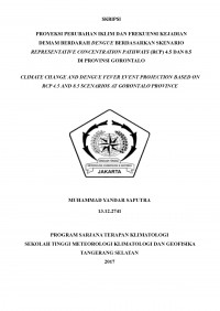 Image of PROYEKSI PERUBAHAN IKLIM DAN FREKUENSI KEJADIAN DEMAM BERDARAH DENGUE BERDASARKAN SKENARIO REPRESENTATIVE CONCENTRATION PATHWAYS (RCP) 4.5 DAN 8.5 DI PROVINSI GORONTALO
