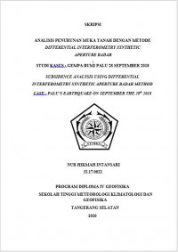 Image of Analisis Penurunan Muka Tanah dengan Metode Differential Interferometry Synthetic Aperture Radar (Studi Kasus Gempa Bumi Palu 28 September 2018)