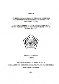 Image of Analisis Vertical Velocity Terhadap Distribusi Awan Konvektif Pada Saat Siklon Tropis Yutu di Maluku Utara