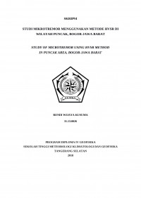 Image of STUDI MIKROTREMOR MENGGUNAKAN METODE HVSR DI WILAYAH PUNCAK, BOGOR-JAWA BARAT