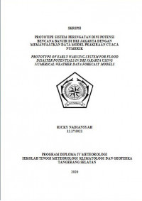 Image of Prototipe Sistem Peringatan Dini Potensi Bencana Banjir di DKI Jakarta dengan Memanfaatkan Data Model Prakiraan Cuaca Numerik